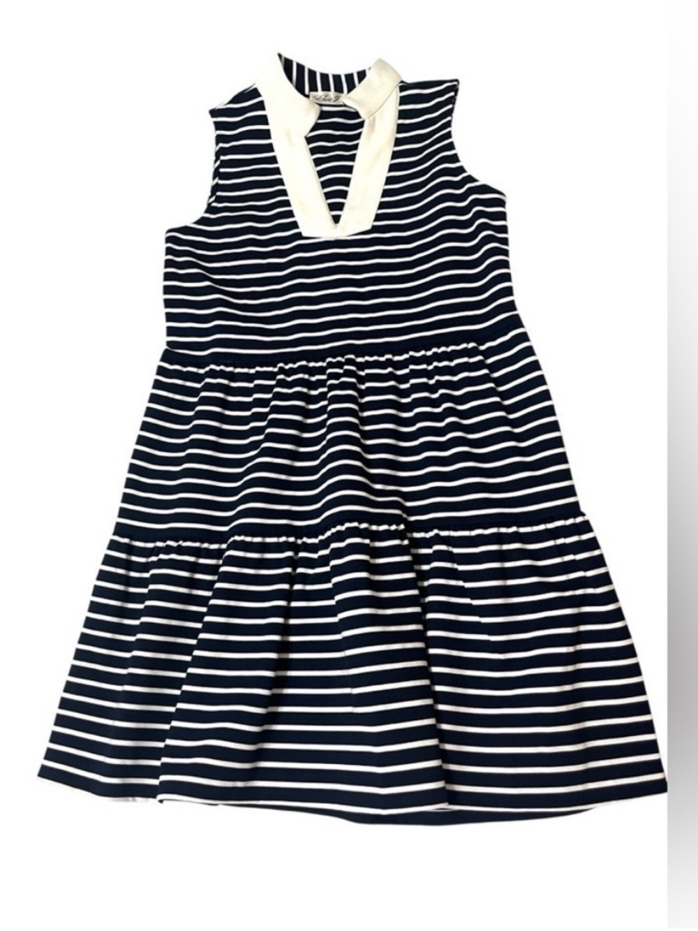 NWOT Eliza J. Nautical Striped Dress navy blue New Preppy Classic Sz S